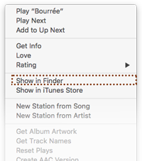 Right-click to show in Finder
