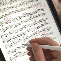 Note taking in lessons using tablet